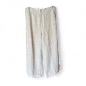 Boston Proper Wide-Leg Linen blend Pants size medium beige